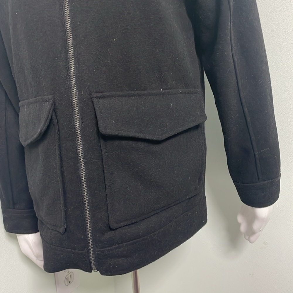 Old Navy Boys Black Wool Zip Up Lined Jacket XL - Picture 3 of 10